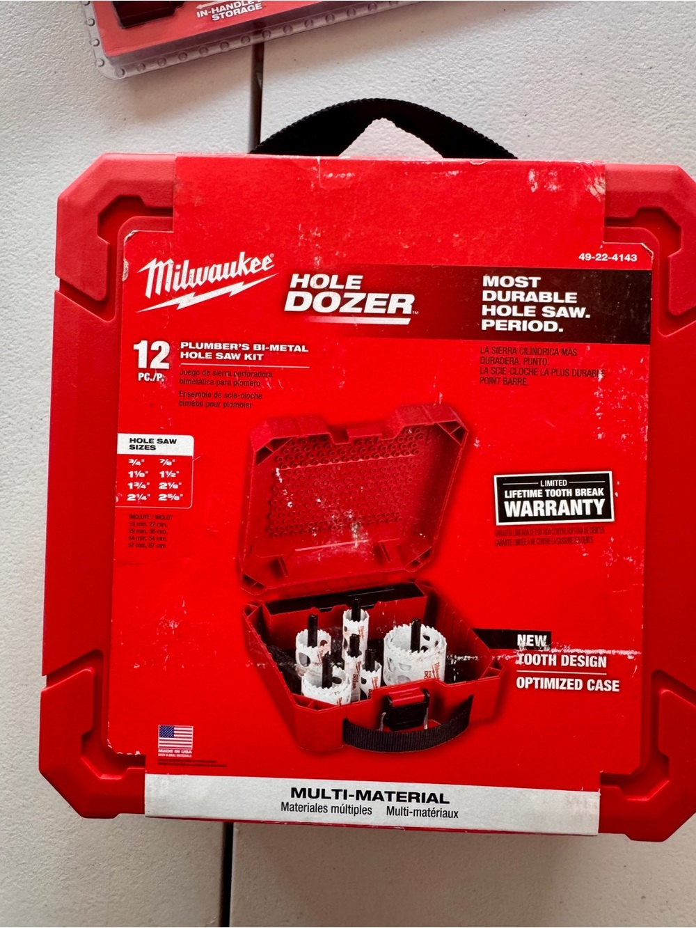 NEW Milwaukee 49-22-4143 HOLE DOZER 12PC Plumber Bi-Metal Hole Saw Kit